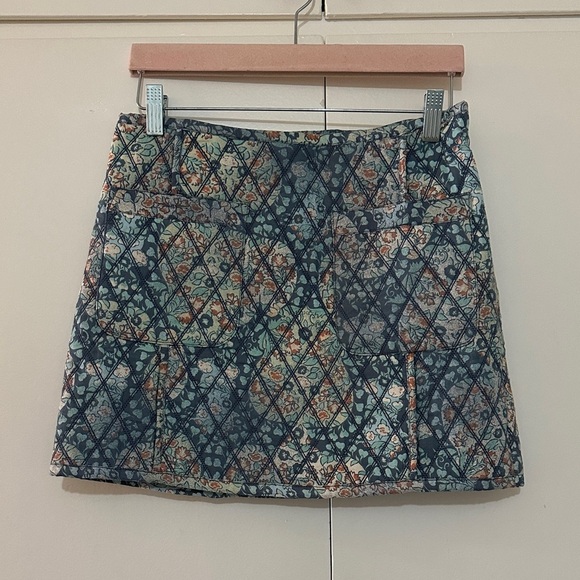 Free People Dresses & Skirts - New Free People Darla Quilted Mini Skirt Blue Size 6